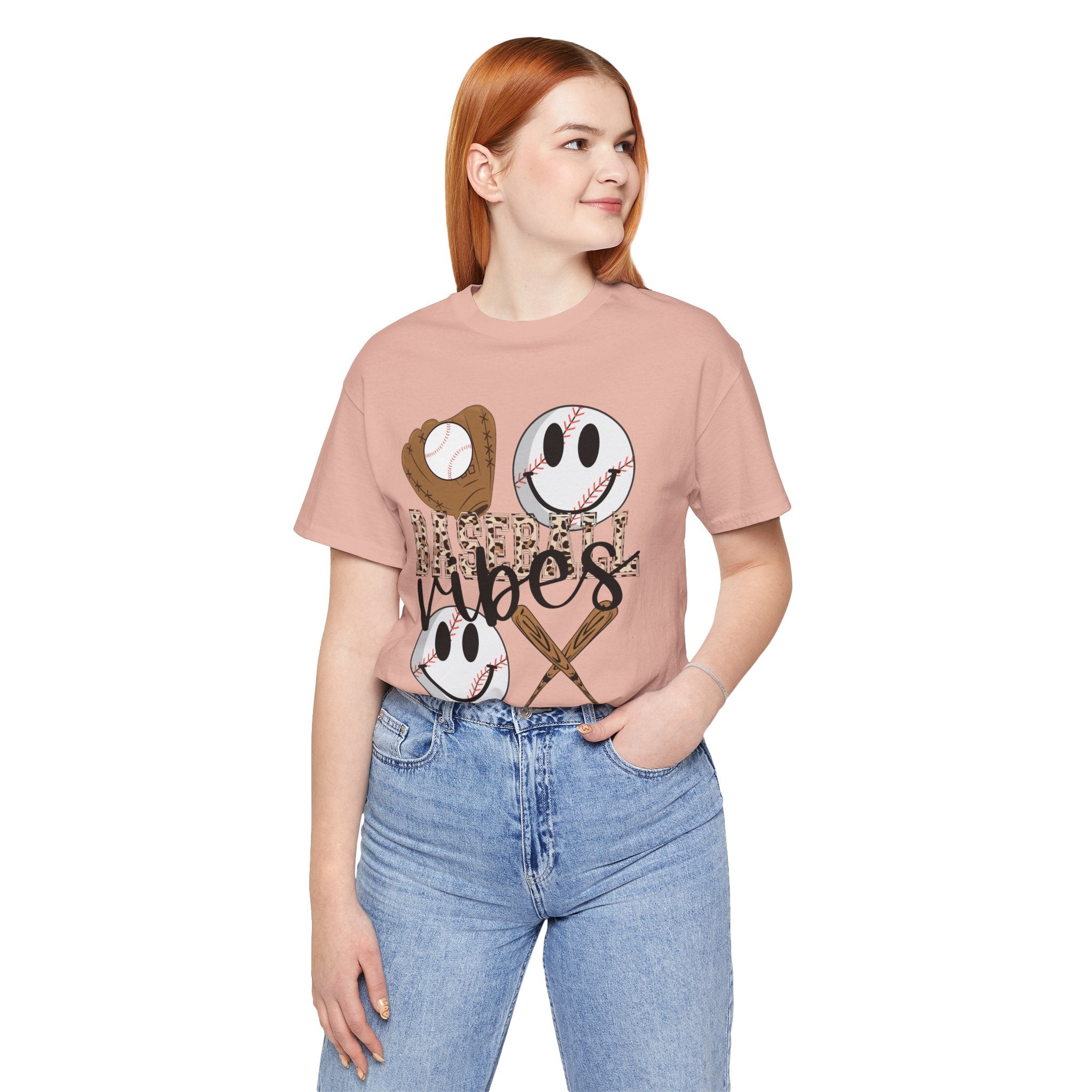 Cheetah Vibes Baseball Short Sleeve Tee