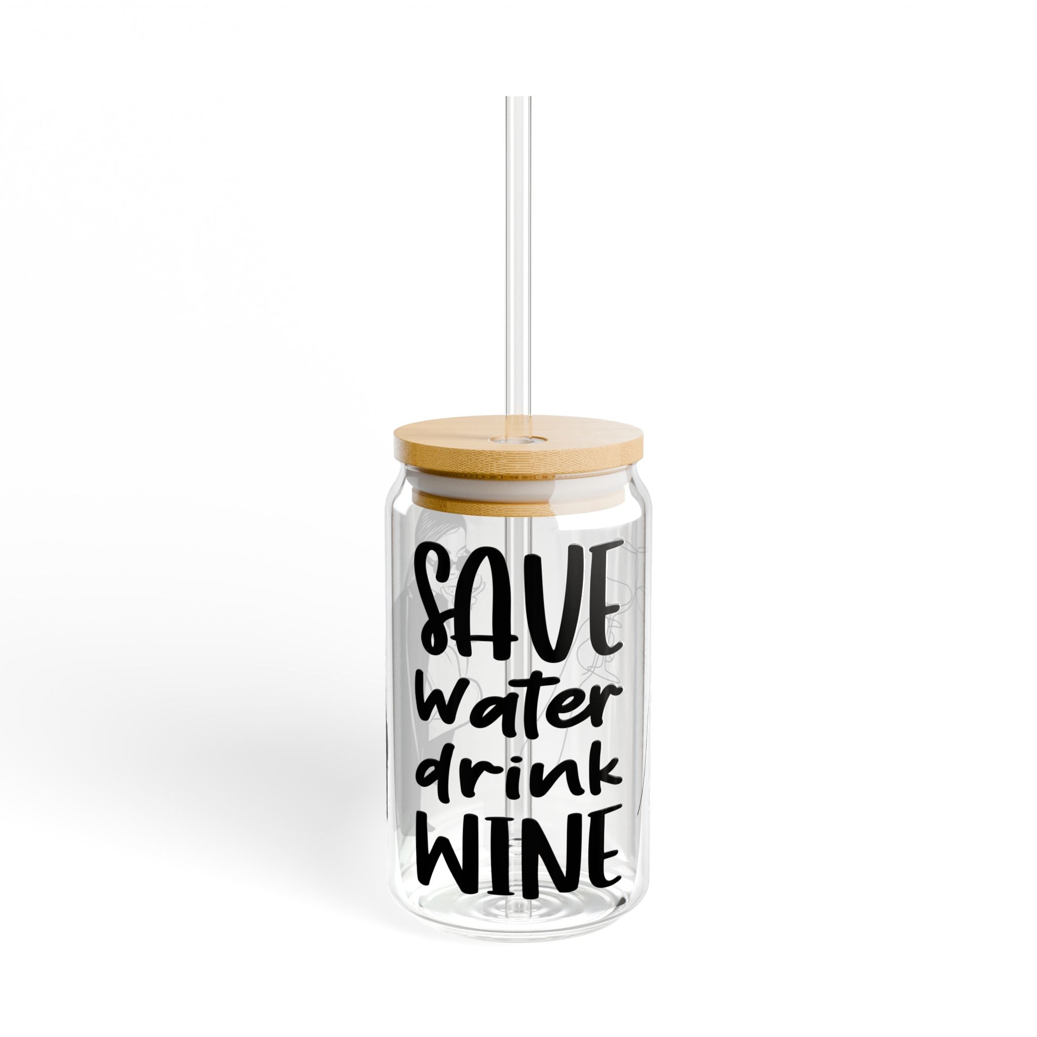 Save Water, Drink Wine 16 oz. Iced Coffee Glass