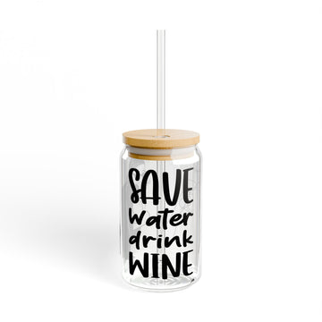 Save Water, Drink Wine 16 oz. Iced Coffee Glass