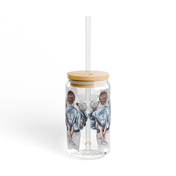 Mom of Boys 16 oz. Iced Coffee Glass