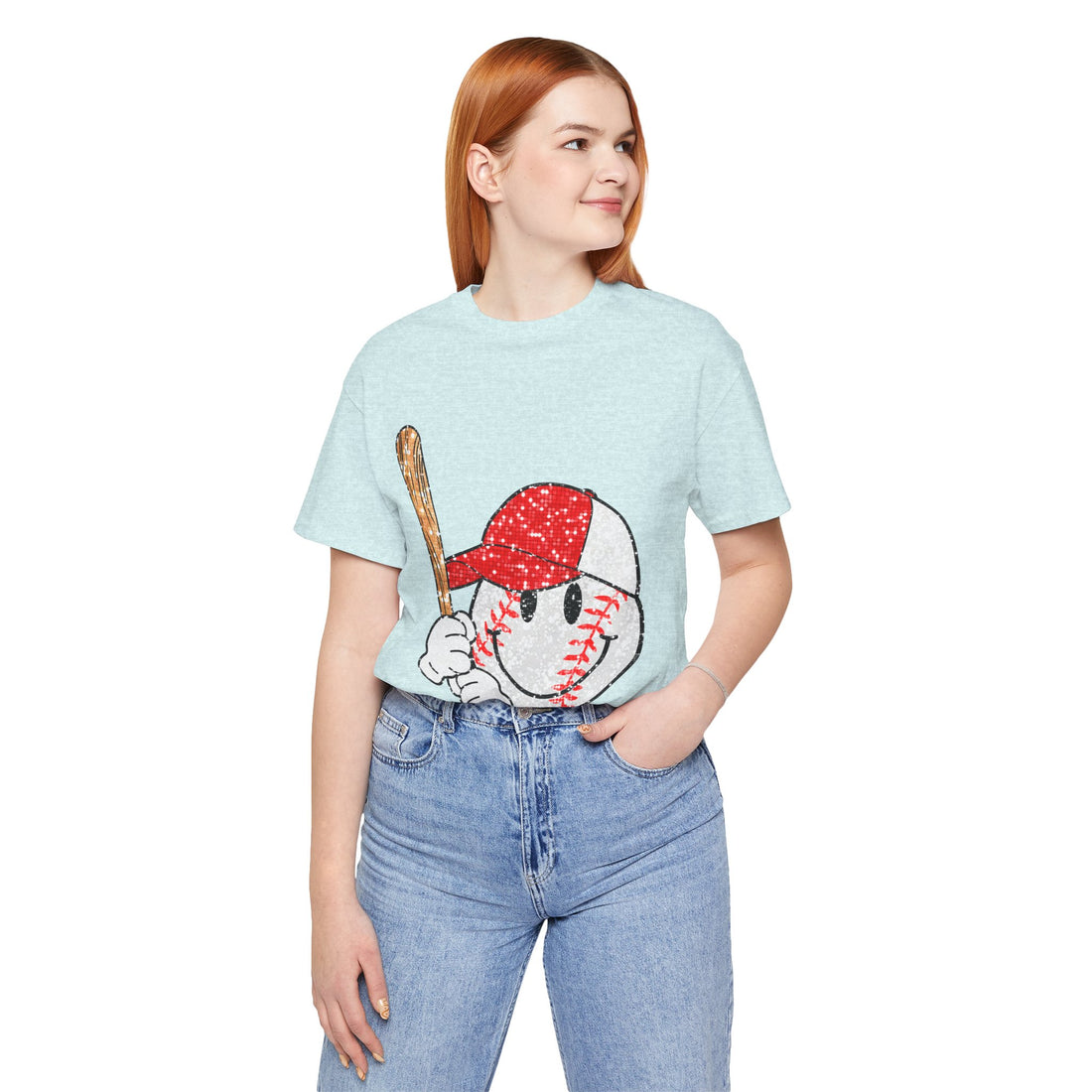 Baseball Smiley Short Sleeve Tee