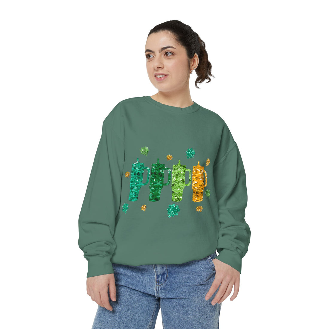 St Patrick’s Day Sequin Tumbler Sweatshirt