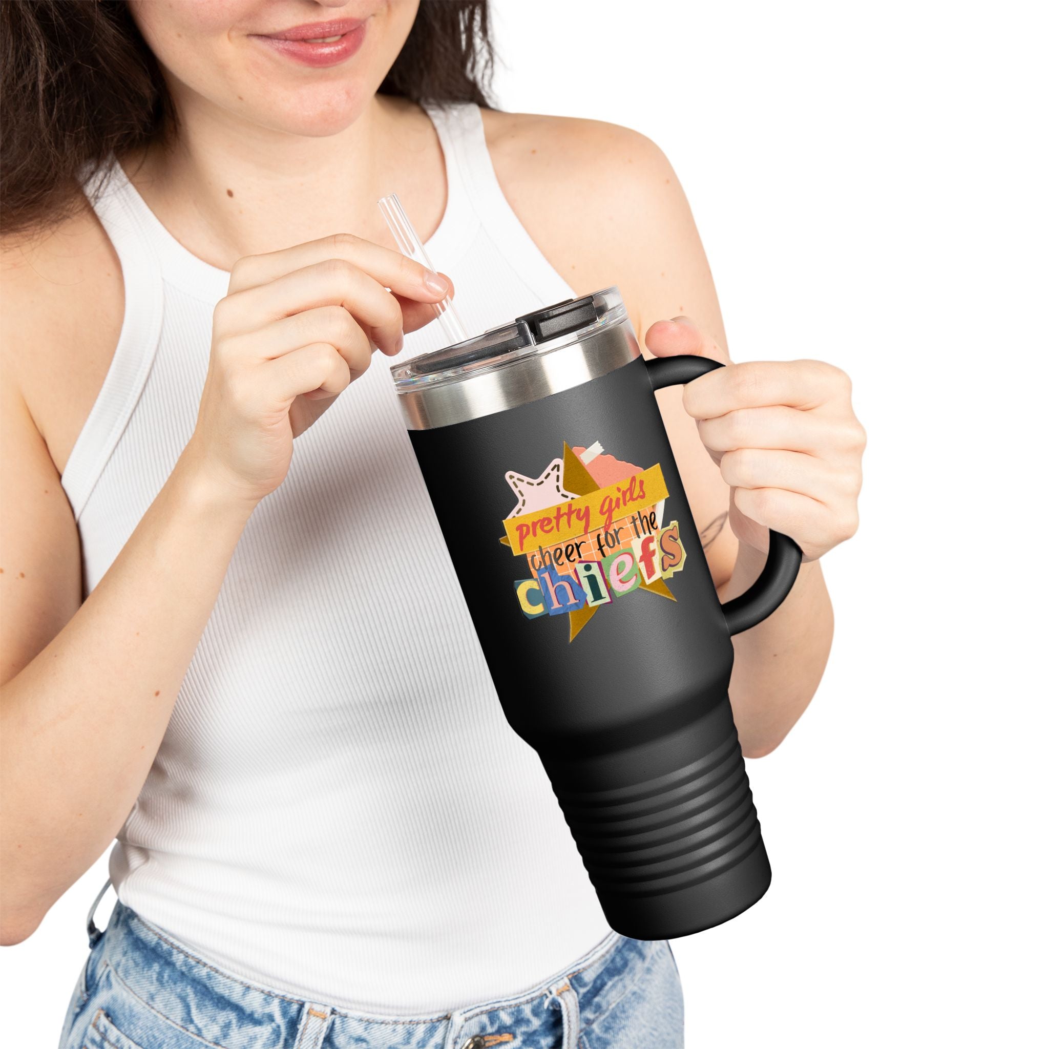 Pretty Girls Cheer for the Chiefs Tumbler: 40oz