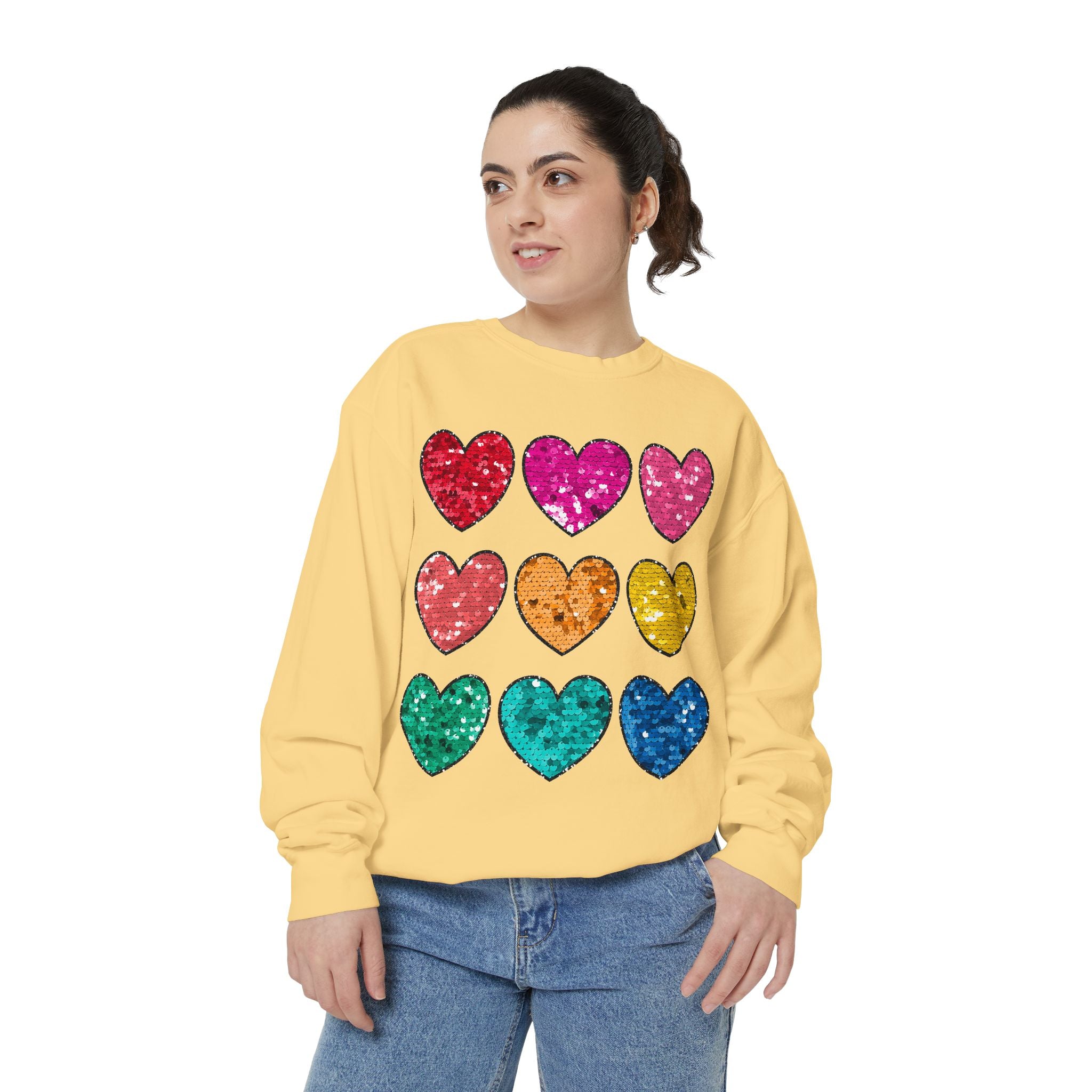 Sequin Hearts Sweatshirt