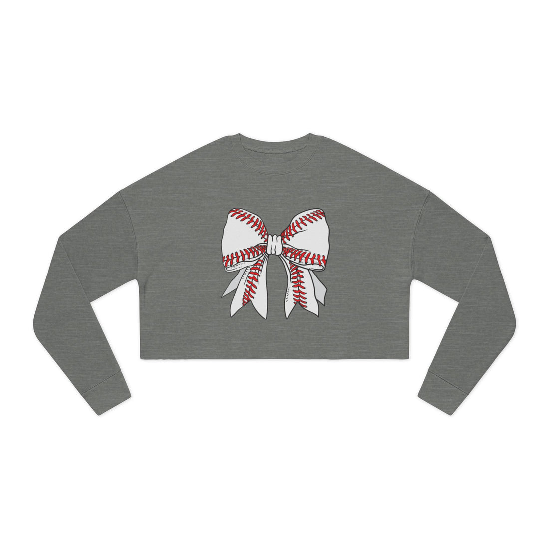 Baseball Bow Cropped Sweatshirt