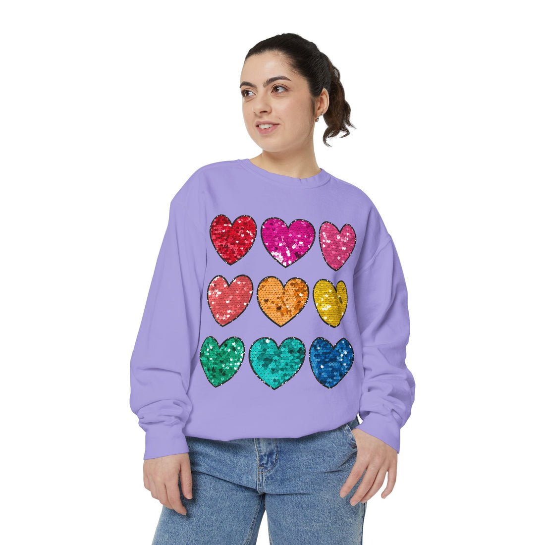 Sequin Hearts Sweatshirt