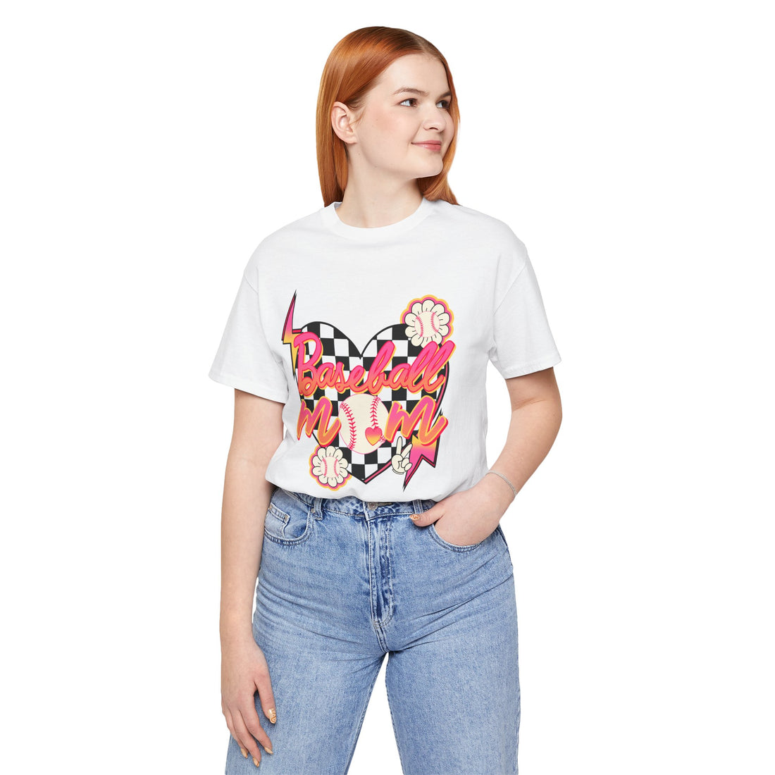 Retro Baseball Heart Short Sleeve Tee