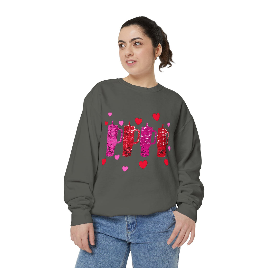 Love Day Tumbler Sequin Sweatshirt