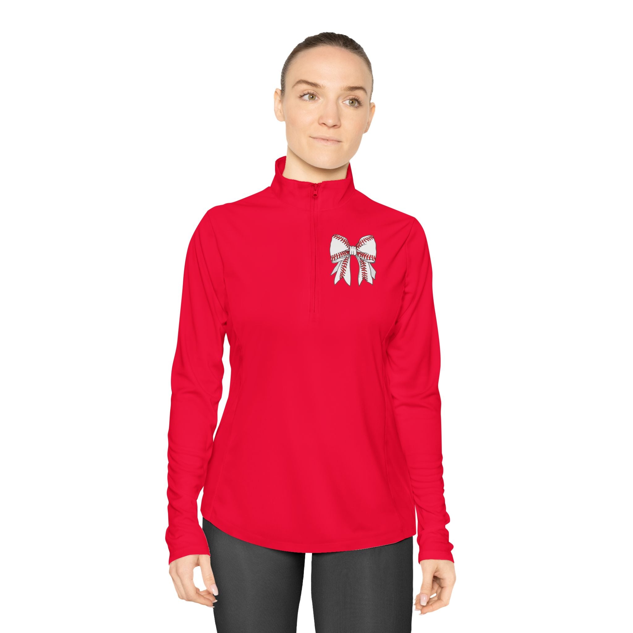 Baseball Bow Quarter-Zip Pullover