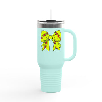 Softball Bow Tumbler: 40oz